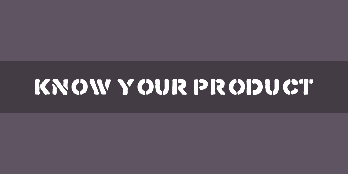 Schriftart Know Your Product